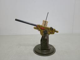 Marx Prewar Winding Anti-Aircraft Tin Toy Gun