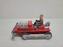 TN Magic Action Buldozer Battery Op Tin Toy