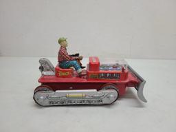 TN Magic Action Buldozer Battery Op Tin Toy