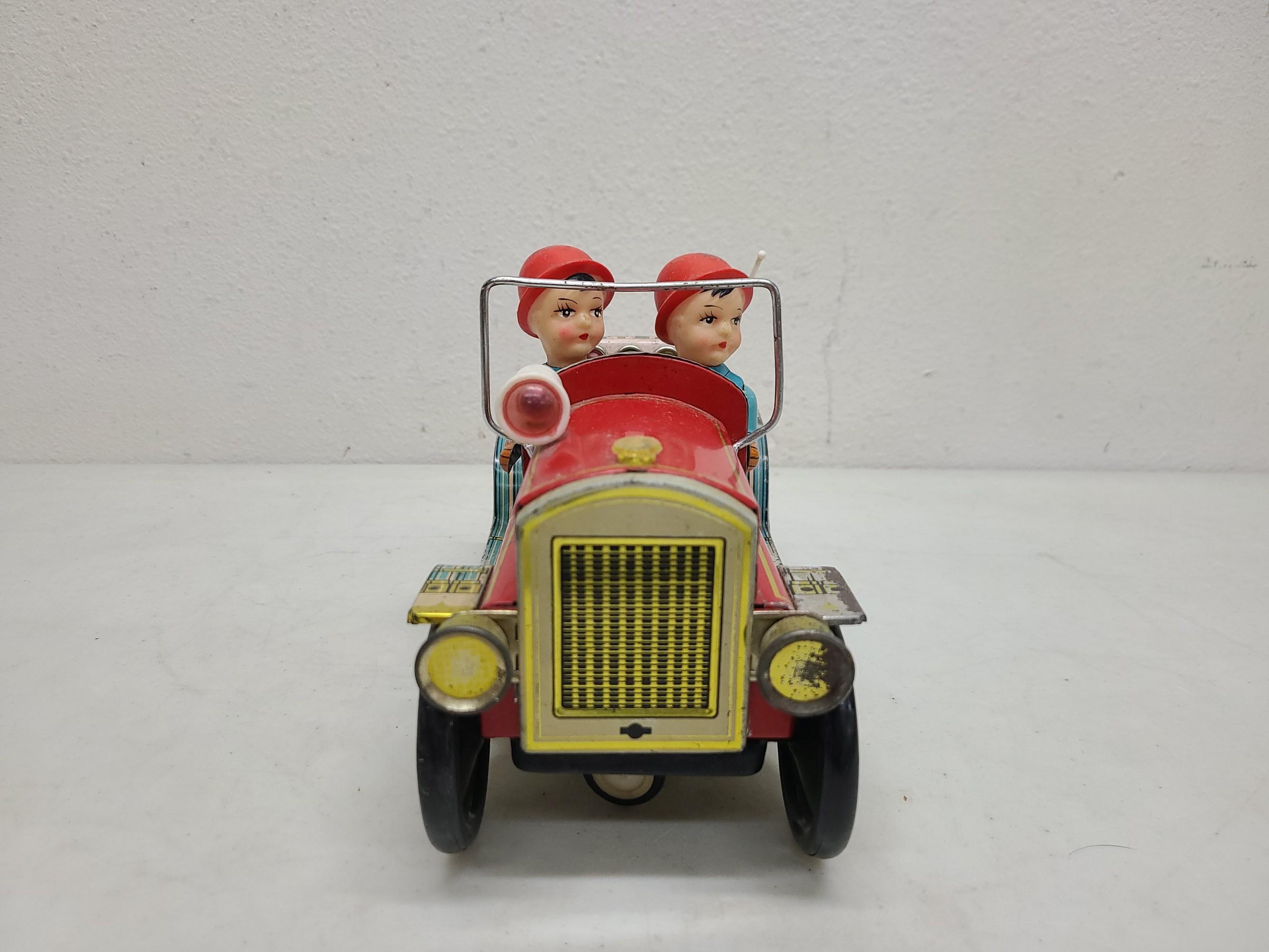 Vintage Fire Chief Battery Op Tin Toy