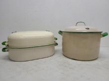 2x Enamelware Roaster & Boiler