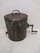 Round Metal Triumph Hand Crank Butter Churn