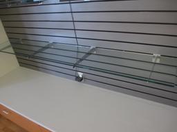 BEVEL GLASS SHELF UNIT W/4 BRACKETS- 6 FT X 12 IN. NO UPRIGHTS