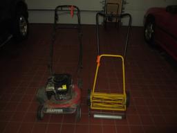 YELLOW PUSH REEL  MOWER SHOWN IN PHOTOGRAPH