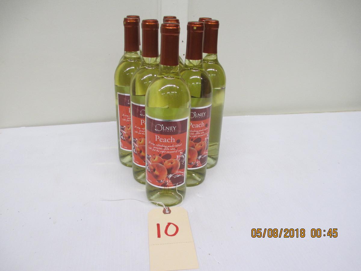 LOT-PEACH WINE-(8) BOTTLES OLNEY WINES 750 ML