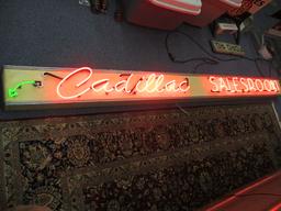 CADILLAC SALES ROOM NEON SIGN WITH  ARROW-10 FT LONG