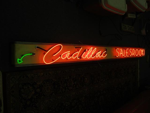 CADILLAC SALES ROOM NEON SIGN WITH  ARROW-10 FT LONG