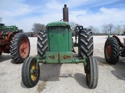 1497 4020 JOHN DEERE OPEN TRACTOR 23.1-30 5194HRS SALVAGE ROW, CLUTCH OUT, TRACTOR RUNS S/N:SNT213R1