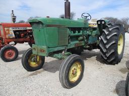 1497 4020 JOHN DEERE OPEN TRACTOR 23.1-30 5194HRS SALVAGE ROW, CLUTCH OUT, TRACTOR RUNS S/N:SNT213R1