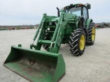 1800 6155M JOHN DEERE C/A MFD 20 SPEED PQ W/640R JOHN DEERE LOADER W/3RD FUNCTION 480/80R42 3704HRS