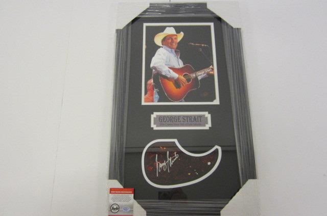 George Strait signed framed guitar pick guard with 8x10 photo Certified Coa