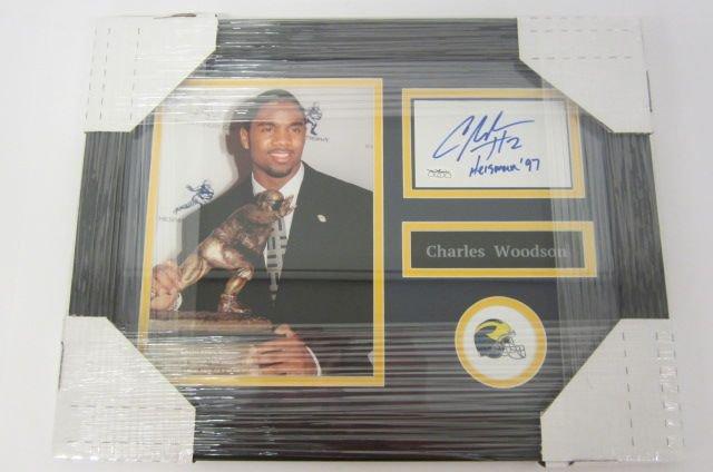 Charles Woodson Michigan Wolverines signed autographed framed cut signature JSA Holo Coa