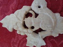 Ivory Pendant - Hand Carved Ivory Pendant - Squarel in Tree Carving