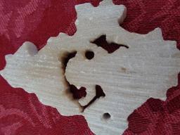 Ivory Pendant - Hand Carved Ivory Pendant - Squarel in Tree Carving