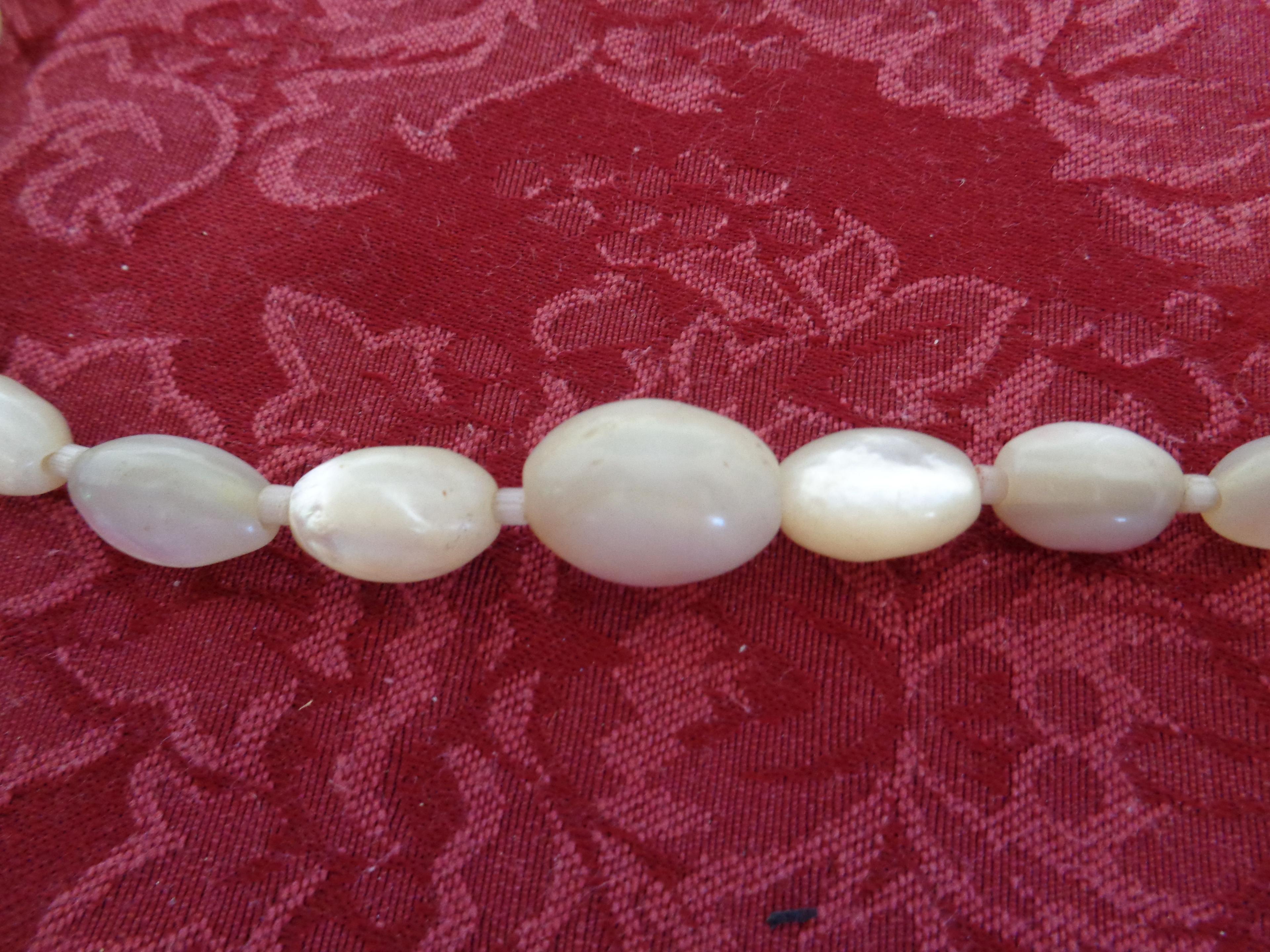 Multi Sized Pearls on Hand Made Necklace - Good Condition