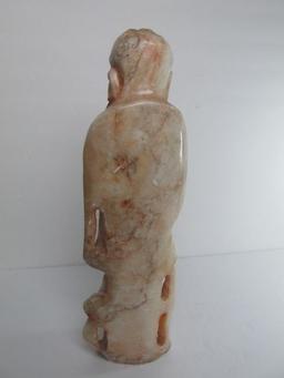 Marble Chinese Figurine of Man w/ Fish