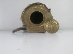 Vintage Hexagonal Brass Tea Pot.