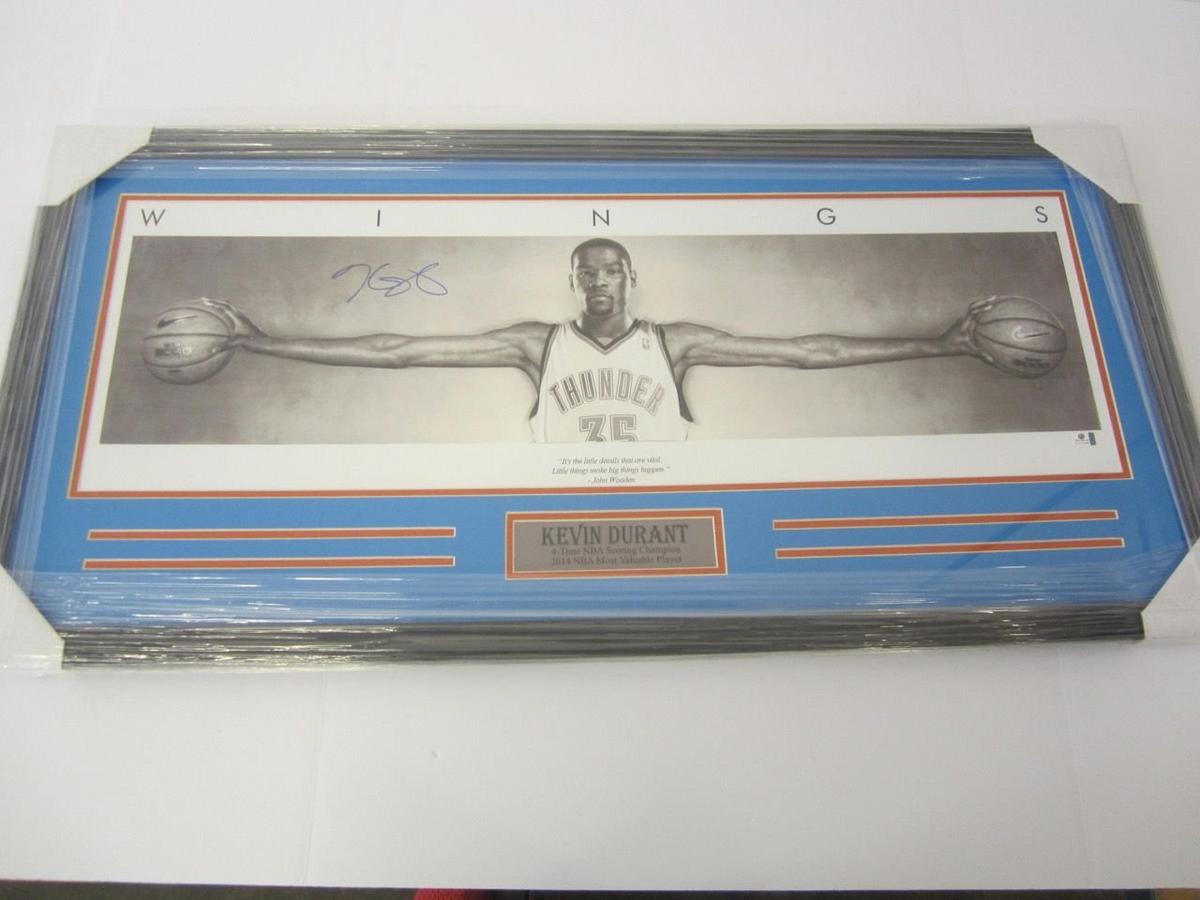 Kevin Durant Oklahoma City Thunder Hand Signed Autographed Framed Poster GAI Certified