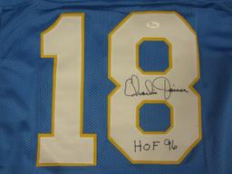 Charlie Joiner San Diego Chargers Hand Signed Autographed Jersey JSA Certified.