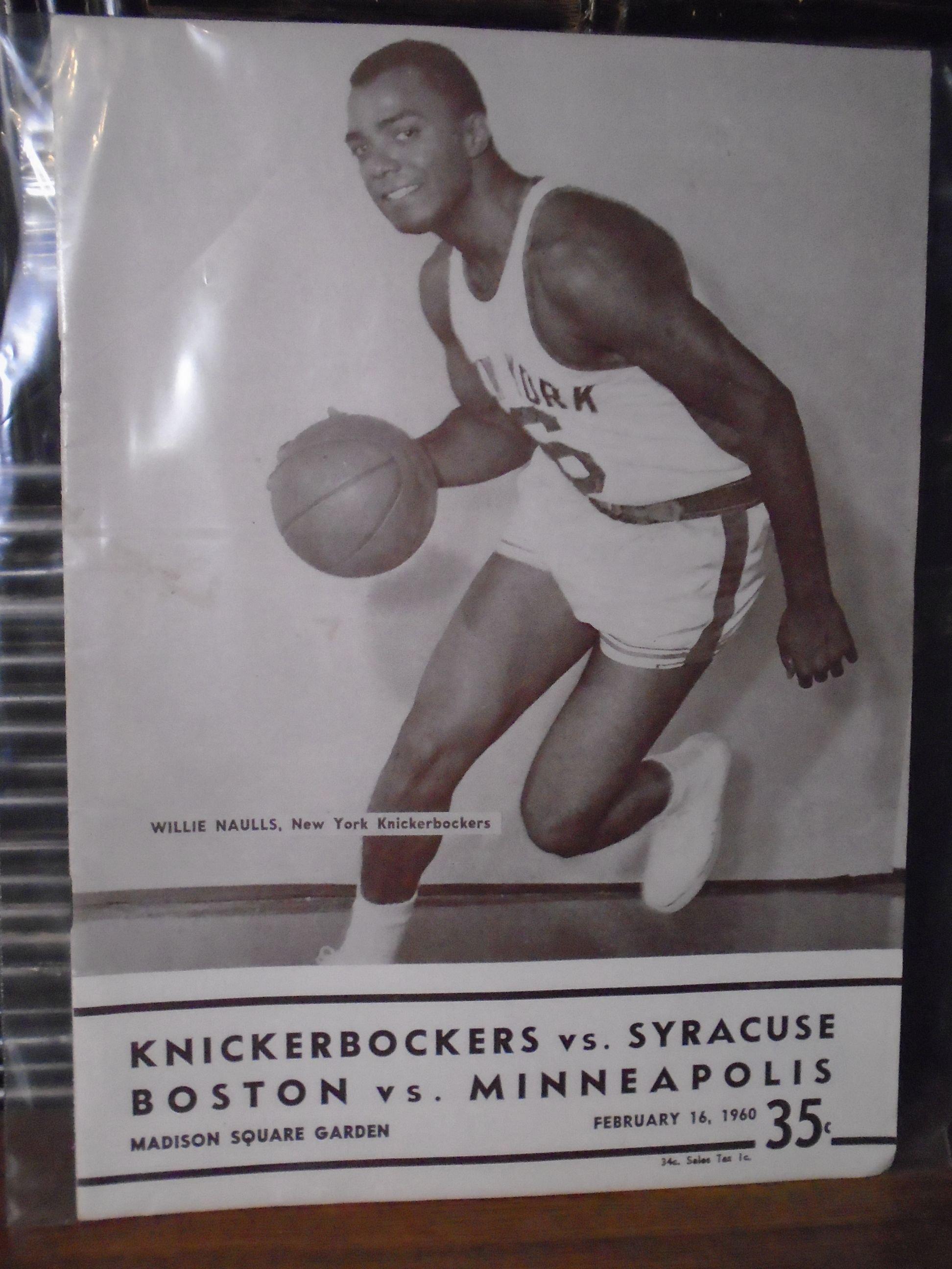 1960 Pro Basketball Doubleheader Program from MSG, Knicks vs. Syracuse Nationals and Celtics vs. Min