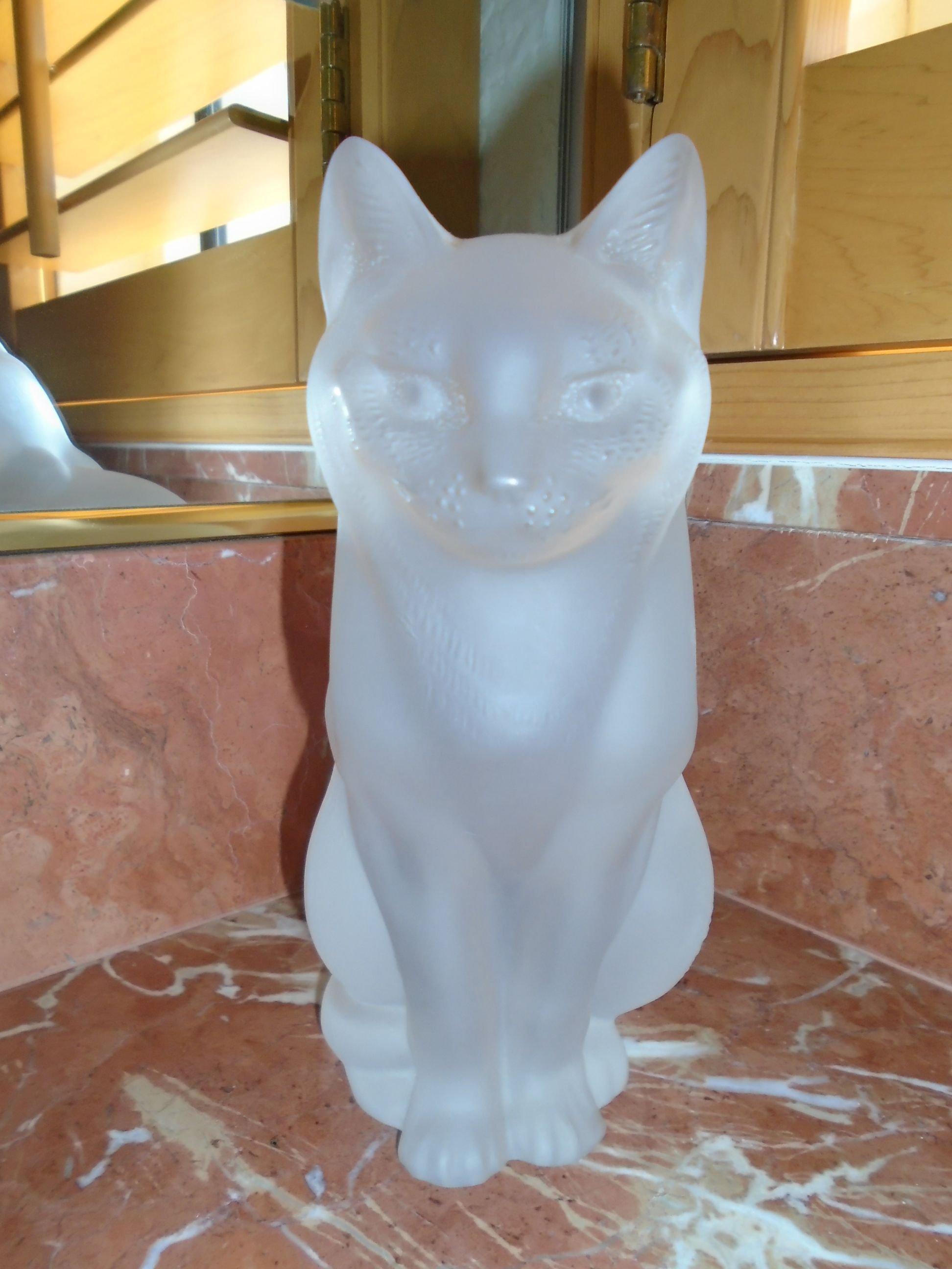 Lalique Crystal sitting cat