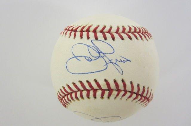 Dennis Eckersley John Franco signed autographed official ROMLB Rawlings baseball JSA COA