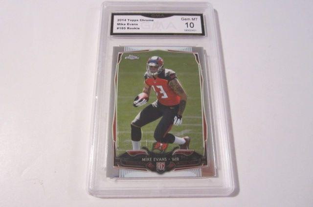 2014 Topps Chrome Mike Evans Bucs Rookie #185 Graded Gem Mint 10