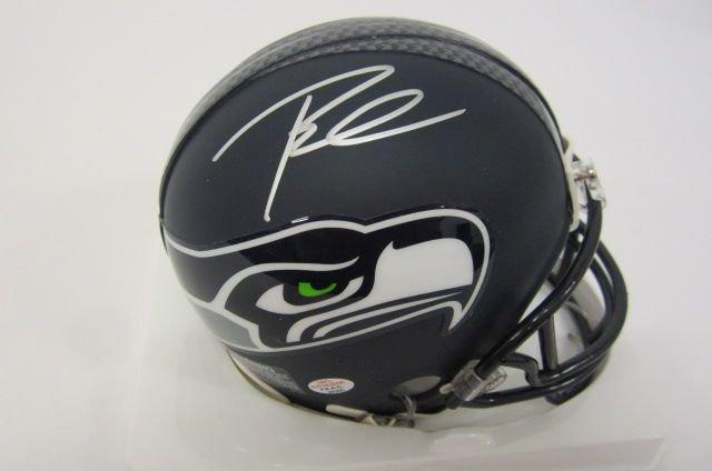 Russell Wilson Seattle Seahawks signed autographed mini football helmet Certified COA