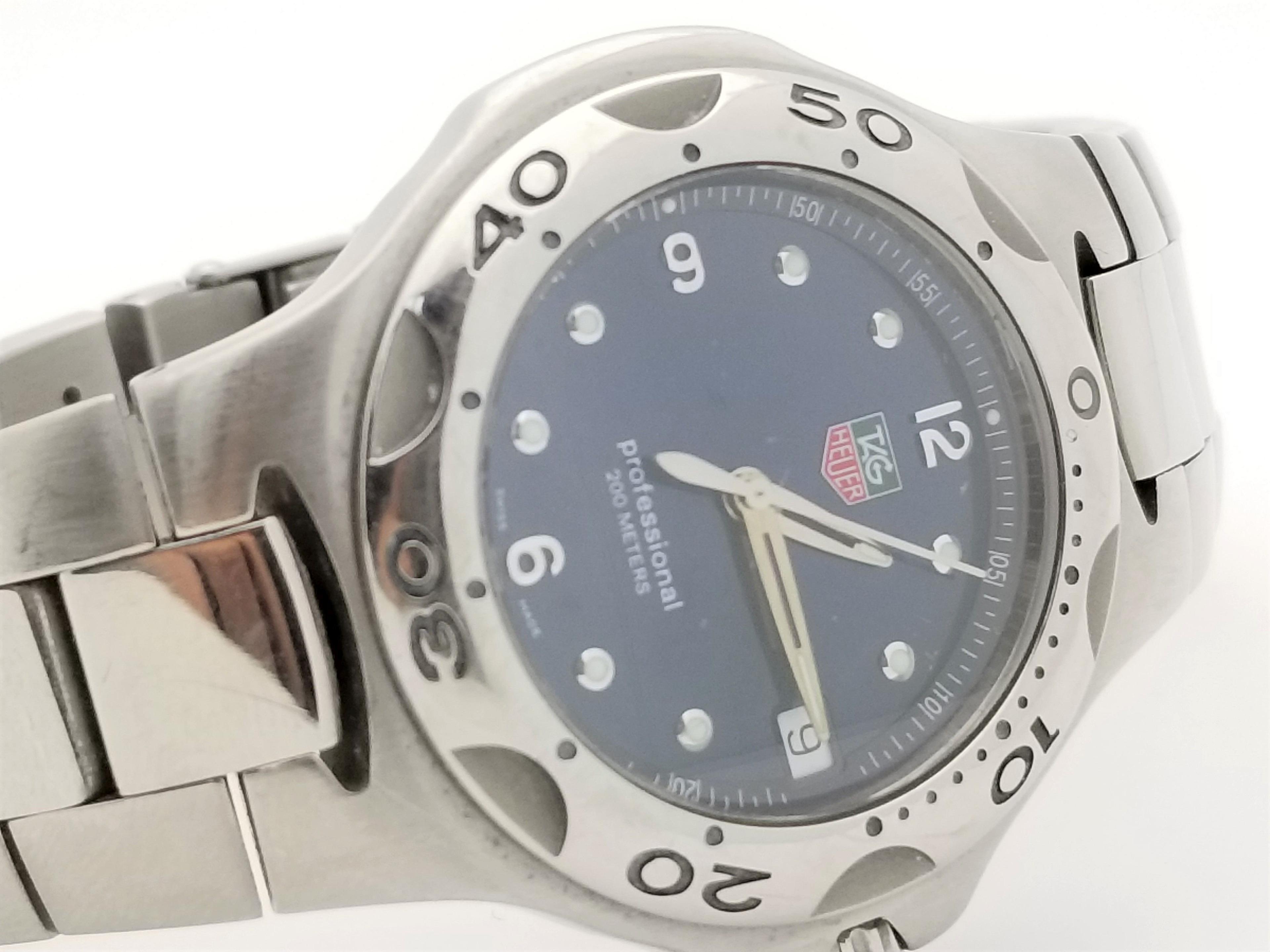 Mens Tag Heuer Blue Dial Stainless Steel Quartz 200m Watch