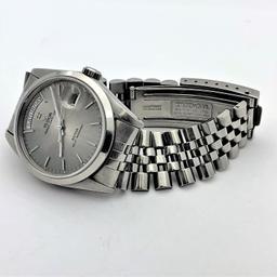 Mens Tudor Day Date Model Stainless Steel Watch