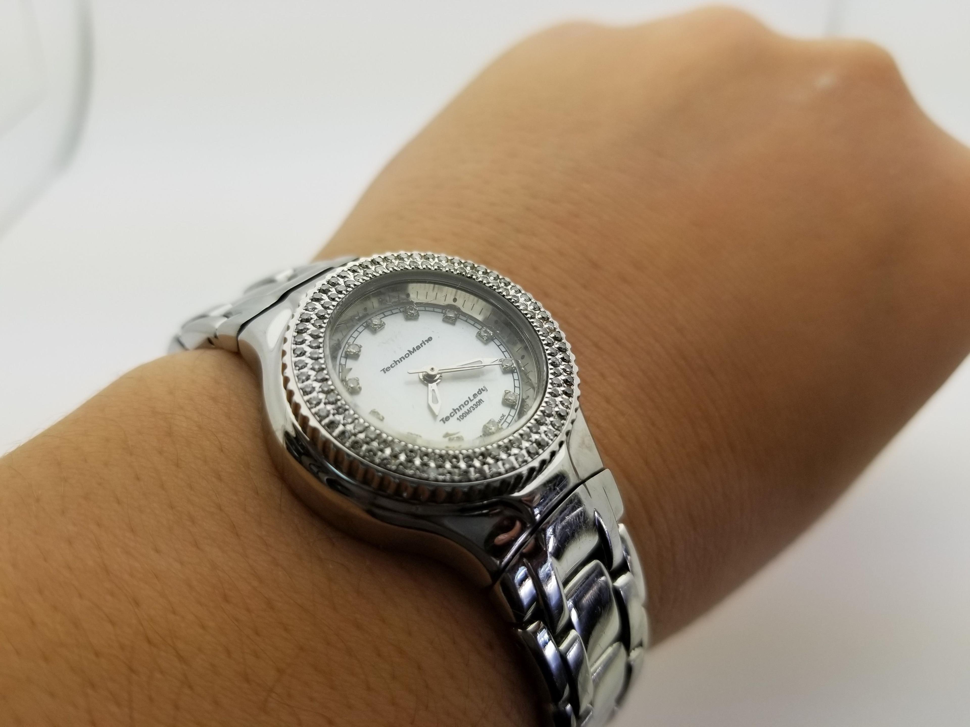 Womens TechnoMarine Technolady 100m Diamond Bezel & Diamond Dial Watch