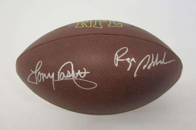 Tony Dorsett, Roger Staubach Dallas CowboysÂ signed autographedÂ Football Certified COA