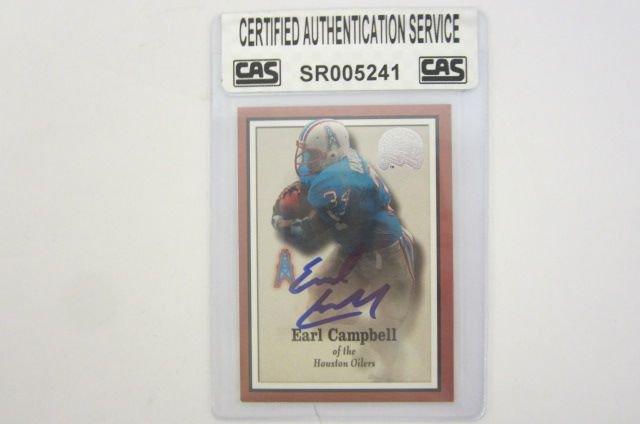 Earl Campbell Houston Oilers signed autographed football card Certified COA