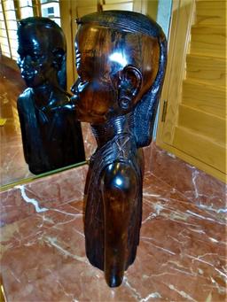 Large wood carved ebony figure of Messai Warrior