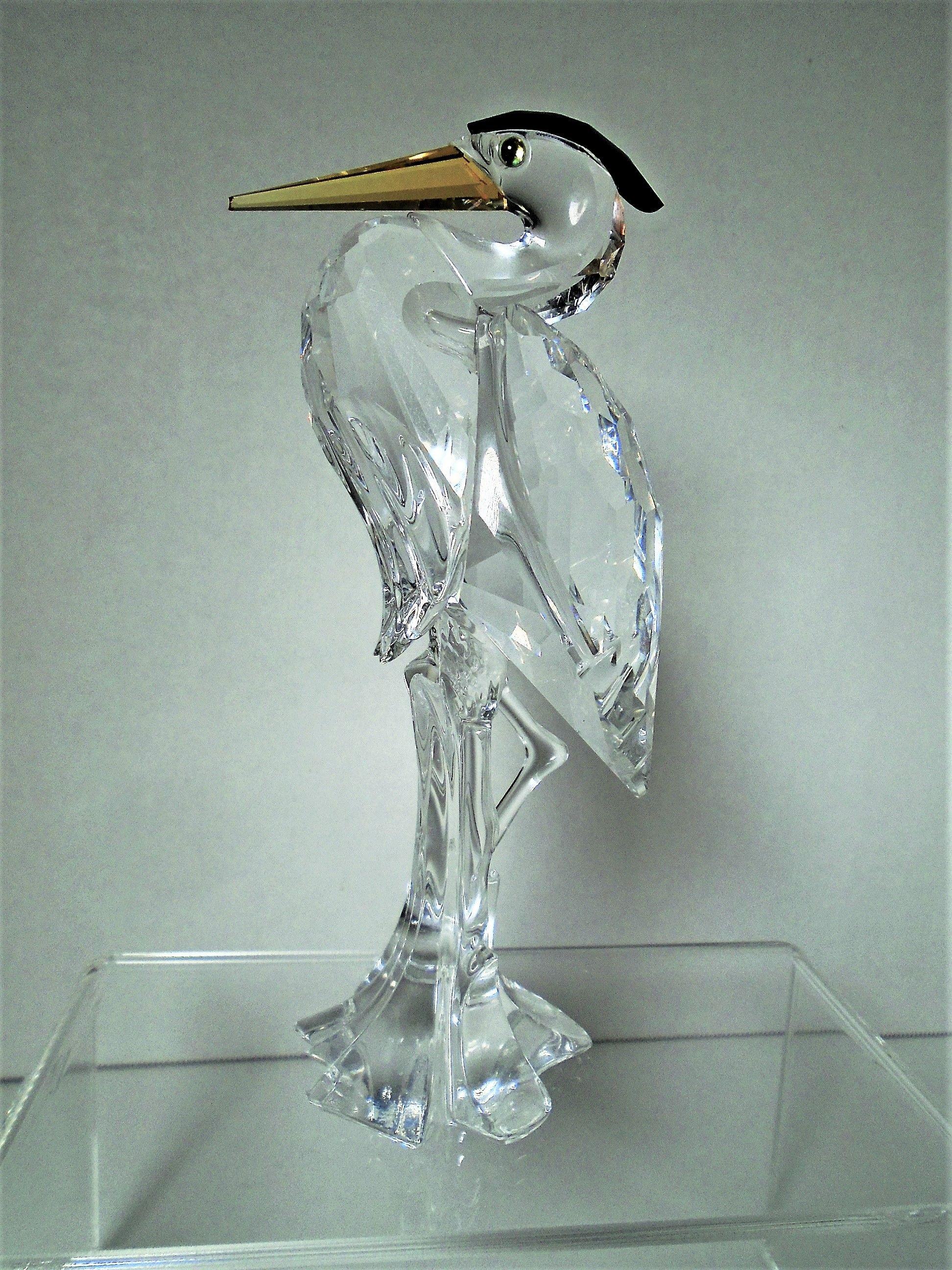 Swarovski crystal Silver Heron figurine.