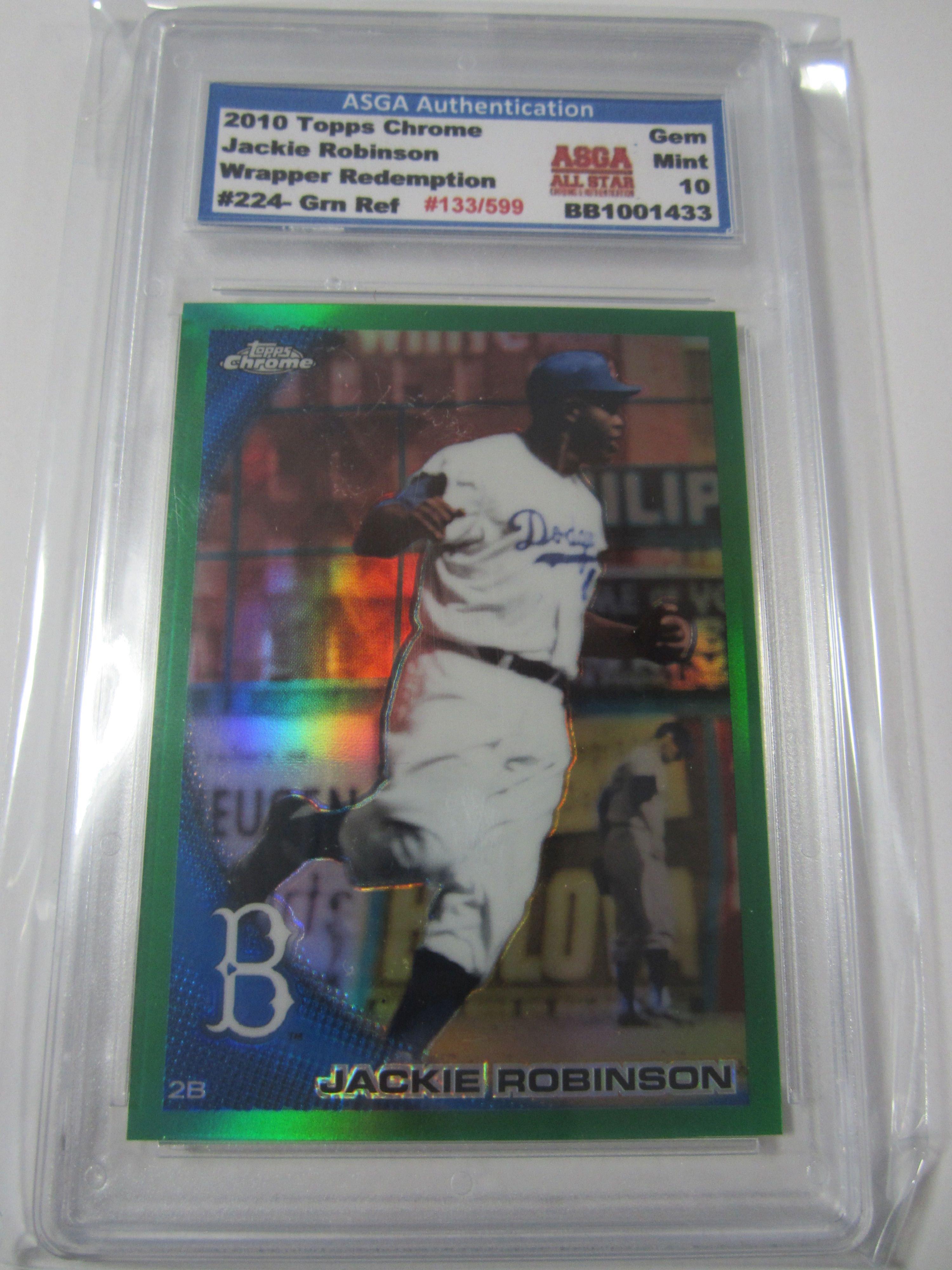 2010 TOPPS CHROMEJACKIE ROBINSON WRAPPER REDEMPTION REFRACTOR 133/599 GEM MINT 10