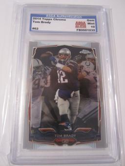 2014 Topps Chrome Tom Brady #62 New England Patriots Graded Gem Mint 10