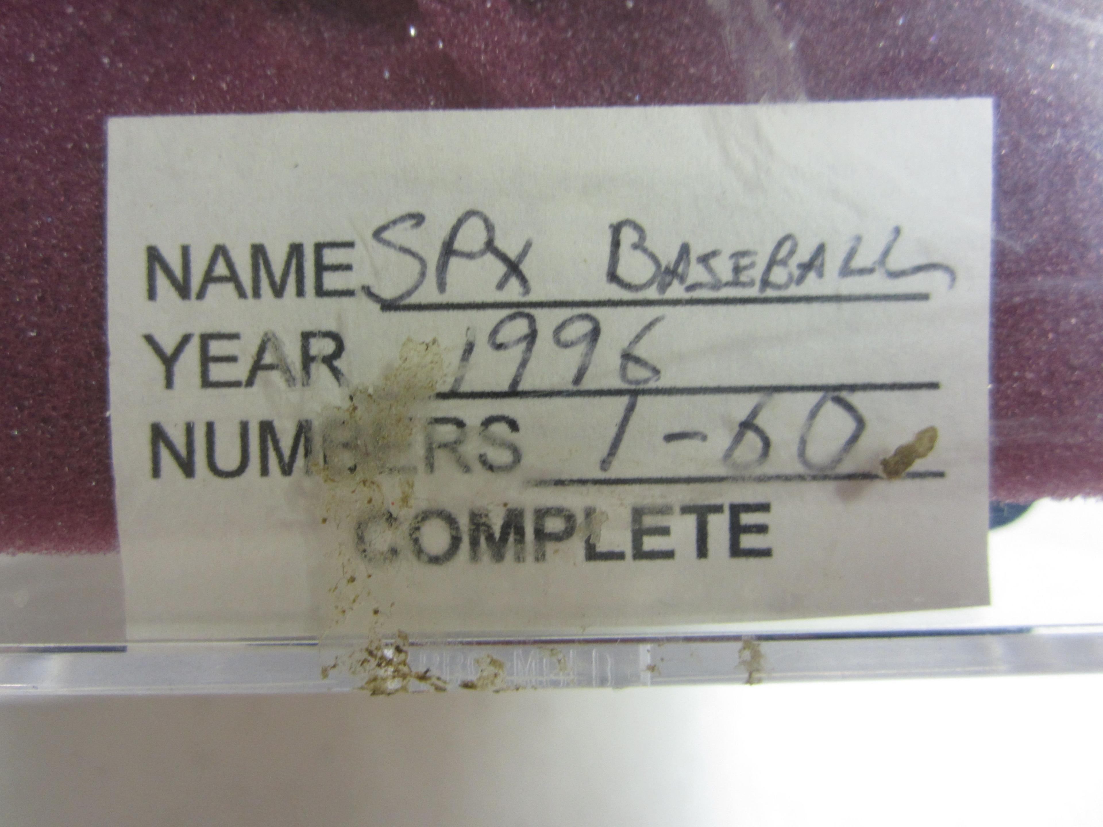 1996 SPX Baseball complete set 1-60 Ken Griffey Mike Piazza Greg Maddux Barry Bonds Cal Ripken Jr