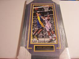Kobe Bryant Los Angeles Lakers signed autographed framed matted 11x17 color photo Certified COA