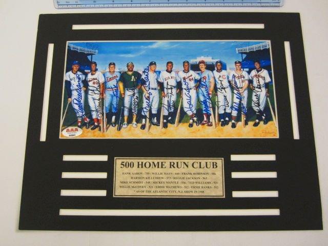 11 MEMBERS OF 500 HOME RUN CLUB Signed Autographed Framed & Matted Photo Certified CoA