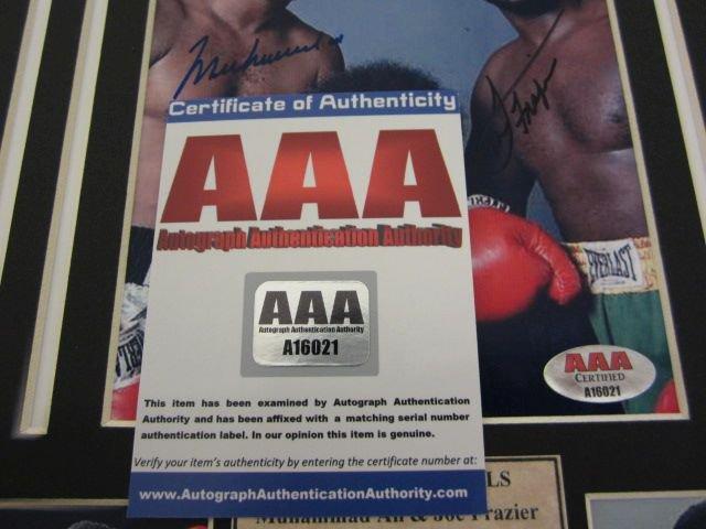 MUHAMMAD ALI & JOE FRAZIER Signed Autographed Matted Photo Certified CoA