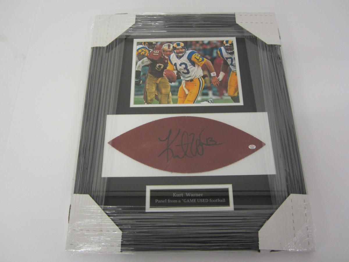 Kurt Warner St. Louis Rams signed autographed framed Game Ball Football Panel PAAS Coa