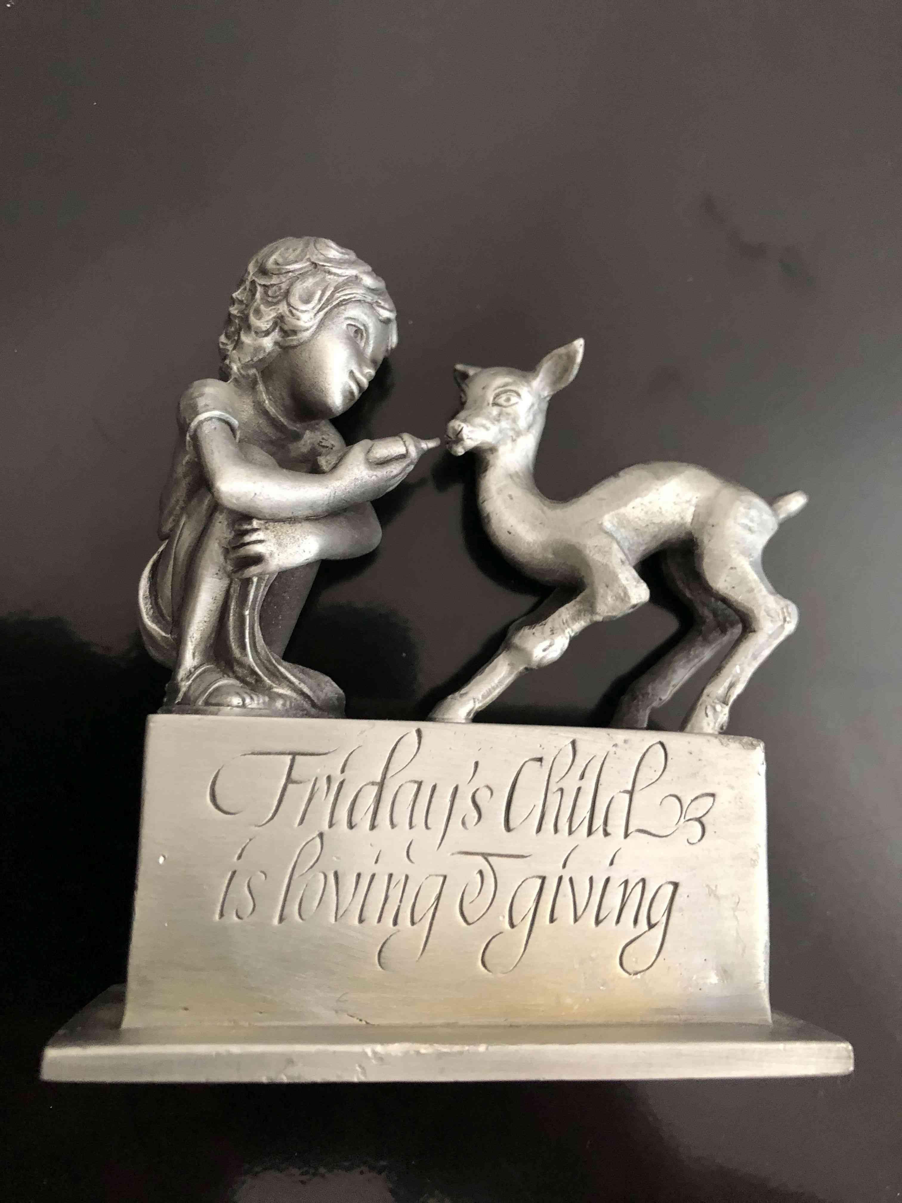 Pewter, collectible  'Friday's Child' , , signed and numbered collectable pewter approx. 0.3 lb, app