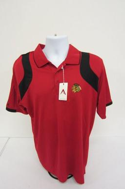 WASHINGTON BLACKHAWKS Antigua Fusion Size L Officially Licensed Fan Apparel Mens Polo Shirt NWT Reta