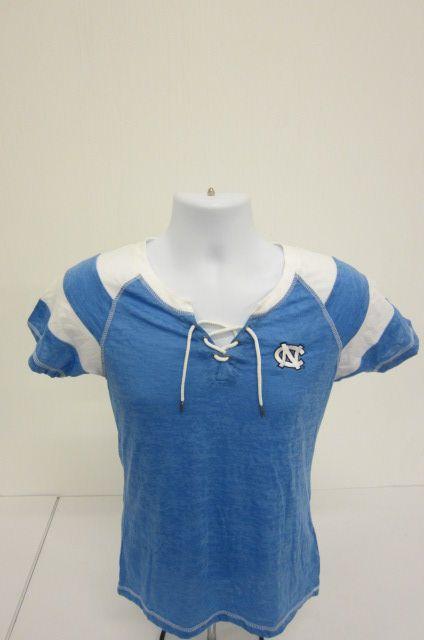 NORTH CAROLINA TARHEELS Antigua Score Size S Officially Licensed Fan Apparel Womens Lace Front T-Shi