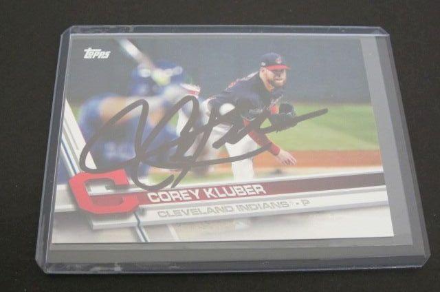 Corey Kluber autograph card coa cleveland indians cy young