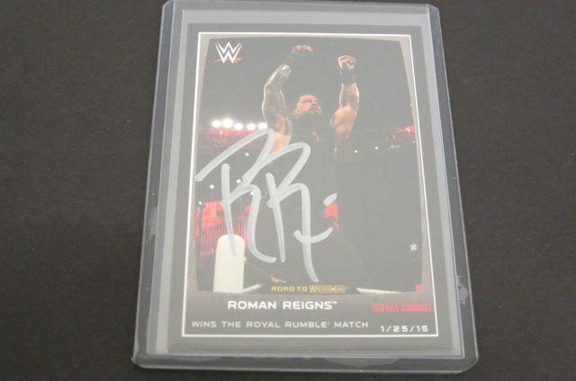 Roman Reigns autograph card coa wrestler