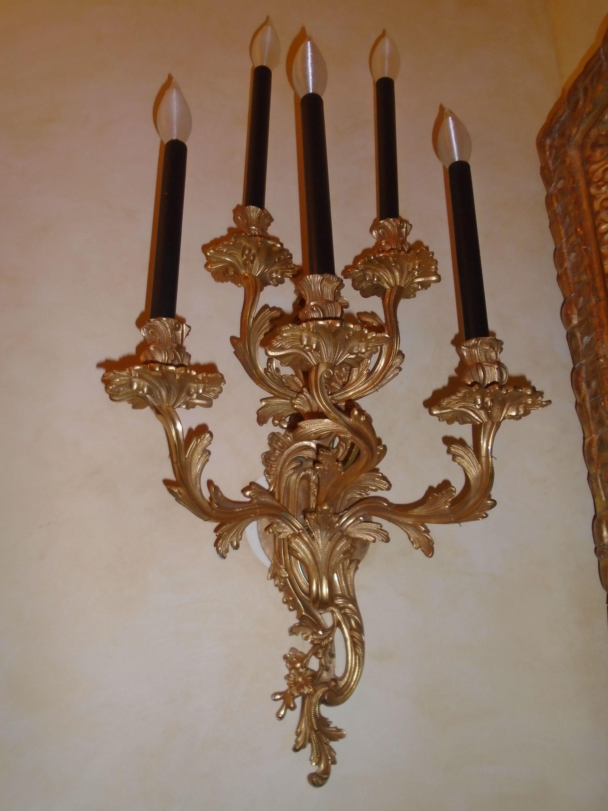 Pair of Dore Bronze sconces