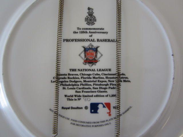 1994 National League Baseball 125th Anniversary Limited Edition Commemorative Collector's Plate