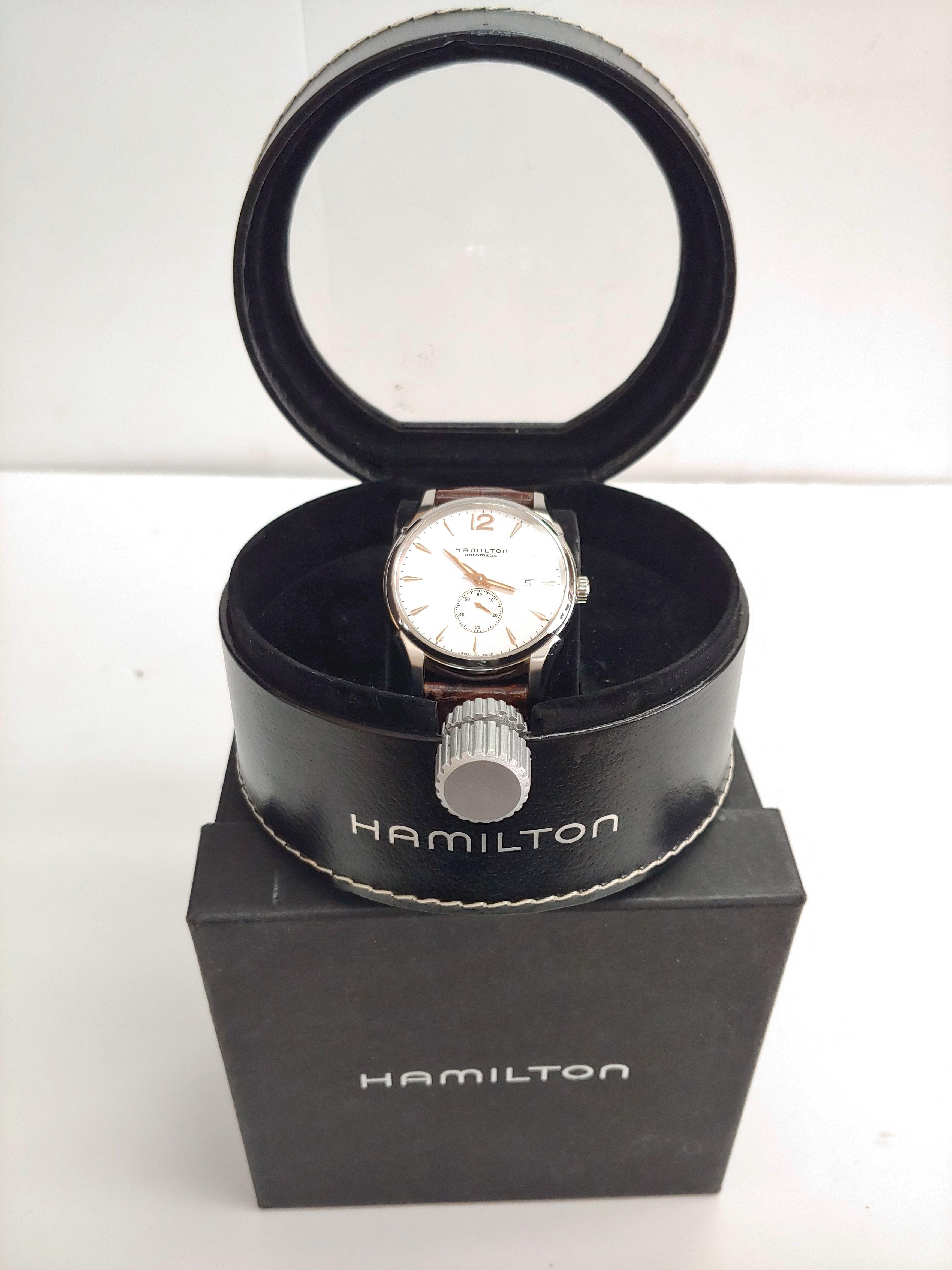 Mens Hamilton Automatic Leather Band Watch with Box
